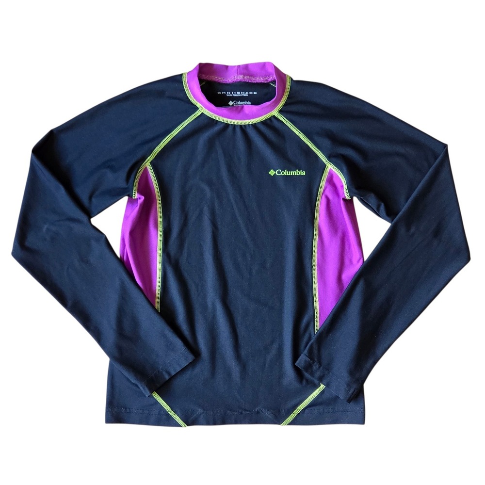 Columbia Sun Protection Omni-shade Long Sleeve Swim Top Size M 10/12 UPF Summer